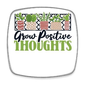 Grow Positive Thoughts Allotment Garden Horticulture - Square fridge magnet - white - Front