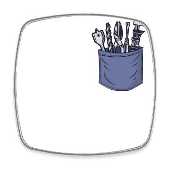 Carpenter Chest Pocket Carpenter Wood Mechanic - Square fridge magnet - white - Front