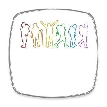Randonnée LGBT Rainbow Randonnée Trekking Randonnée en montagne - Magnet carré - blanc - Devant