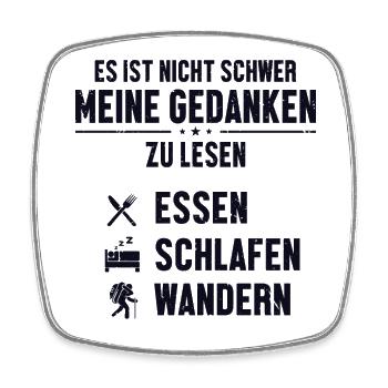 Essen Schlafen Hiking Trekking Bergwandern Hiking - Viereckiger Kühlschrankmagnet - Weiß - Vorne