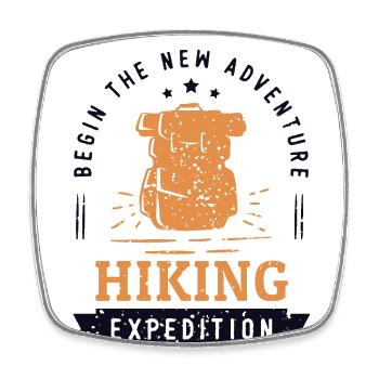 New Adventure Hiking Expedition Hiking Trekking - Viereckiger Kühlschrankmagnet - Weiß - Vorne
