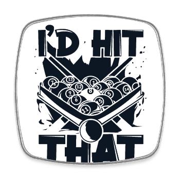I'd Hit That Snooker Billardtisch Billiards - Viereckiger Kühlschrankmagnet - Weiß - Vorne