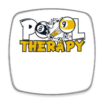 Pool Therapy Snooker Billardtisch Billiards - Viereckiger Kühlschrankmagnet - Weiß - Vorne