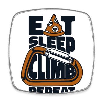 Eat Sleep Climb Repeat Bouldern Speedklettern - Viereckiger Kühlschrankmagnet - Weiß - Vorne