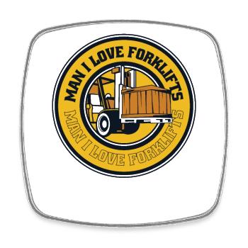 Man I Love Forklifts Gabelstaplerfahrer - Viereckiger Kühlschrankmagnet - Weiß - Vorne