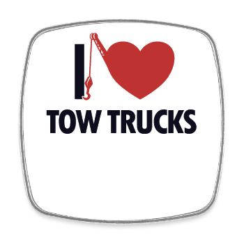 I love Tow Trucks Abschleppdienst Abschlepper - Viereckiger Kühlschrankmagnet - Weiß - Vorne