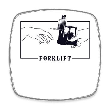 Michelangelo Creation of Adam Forklift - Square fridge magnet - white - Front