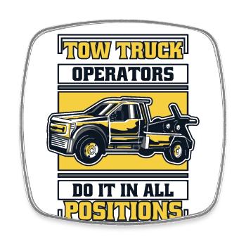 Do It In All Positions Abschlepper Fahrer - Viereckiger Kühlschrankmagnet - Weiß - Vorne
