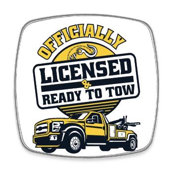 Officially Licensed Ready To Tow Abschlepper - Viereckiger Kühlschrankmagnet - Weiß - Vorne