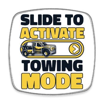 Slide To Activate Towing Mode Abschlepper - Viereckiger Kühlschrankmagnet - Weiß - Vorne