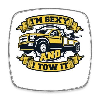 I'm Sexy And I Tow It Abschleppdienst Fahrer - Viereckiger Kühlschrankmagnet - Weiß - Vorne