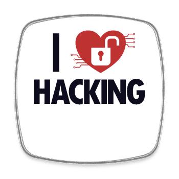 I love Hacking Phishing Sniffer Social - Square fridge magnet - white - Front