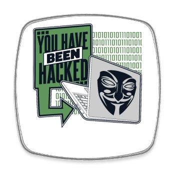 Vous avez été piraté Phishing Sniffer Grey Hat - Magnet carré - blanc - Devant
