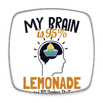 My Brain is 95% Lemonade Lemonade Lovers - Square fridge magnet - white - Front