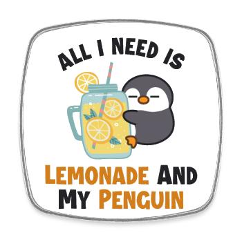 Lemonade and my Penguin Lemonade Lovers - Square fridge magnet - white - Front