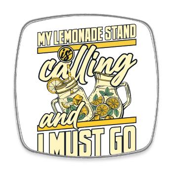 My Lemonade Stand Is Calling Limonadenboss - Square fridge magnet - white - Front