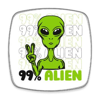 99% Alien Conspiration Alien Alien Ufo Alien - Magnet carré - blanc - Devant