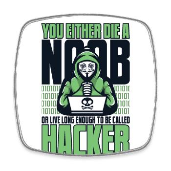 Live Long Enough To Be Called Hacker Sniffer - Square fridge magnet - white - Front