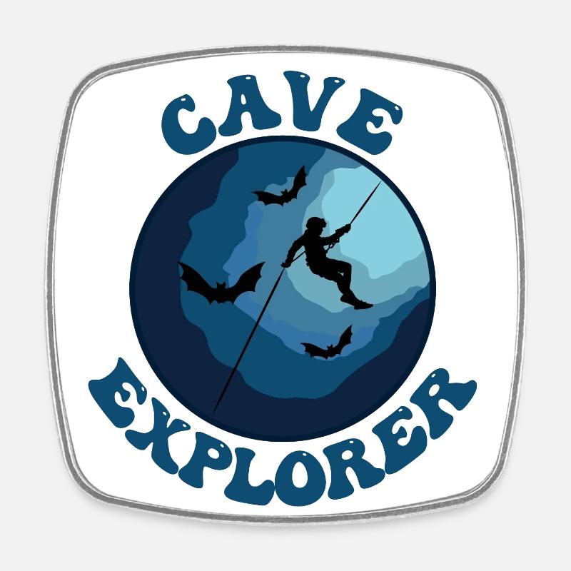 Cave Explorer - Caver Caving Potholing Speleology - Square fridge magnet - white