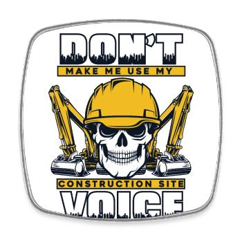 My Construction Site Voice Excavator Seilbagger - Viereckiger Kühlschrankmagnet - Weiß - Vorne