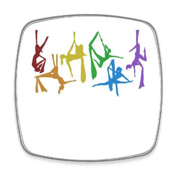 Aerial Silk LGBT Regenbogen Gymnastik Aerial Yoga - Viereckiger Kühlschrankmagnet - Weiß - Vorne