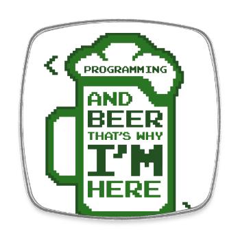 Programming And Beer That's Why I'm Here Coder - Viereckiger Kühlschrankmagnet - Weiß - Vorne
