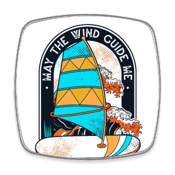 Que le vent me guide Surfeur Sports nautiques - Magnet carré - blanc - Devant