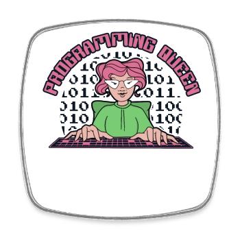 Développeur de logiciels Queen Programming Queen - Magnet carré - blanc - Devant