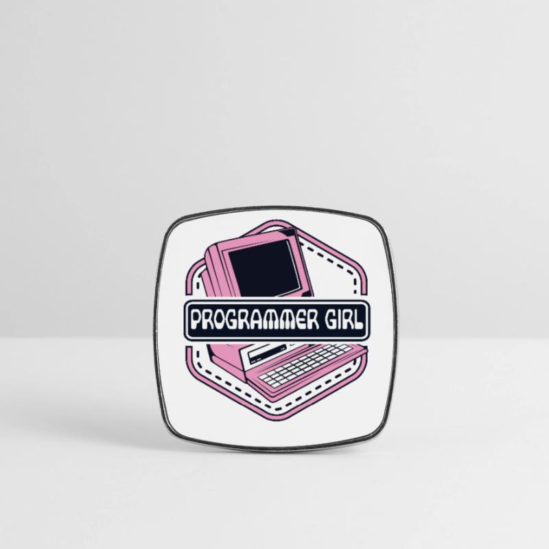 Programmer Girl Software Engineer Developer Square fridge magnet