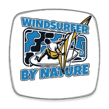 Windsurfer By Nature Surfer Wassersport Windsurfen - Viereckiger Kühlschrankmagnet - Weiß - Vorne