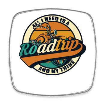 All I Need Is A Roadtrip And My Trike Trikebike - Viereckiger Kühlschrankmagnet - Weiß - Vorne