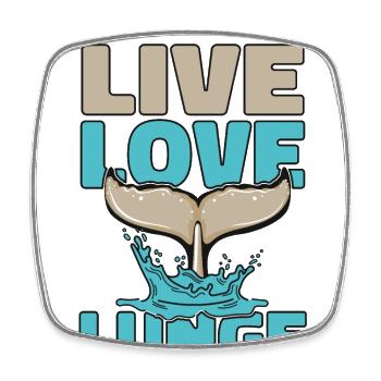 Live Love Lunge Blauer Beluga Cetacea Cachalot - Viereckiger Kühlschrankmagnet - Weiß - Vorne