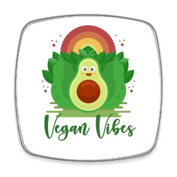 Vegan Vibes Vegan Vegans Plant-Based - Square fridge magnet - white - Front