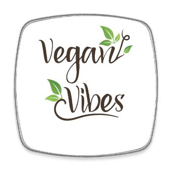 Vegan Vibes Vegan Vegan Pflanzlich Vegetarisch - Viereckiger Kühlschrankmagnet - Weiß - Vorne