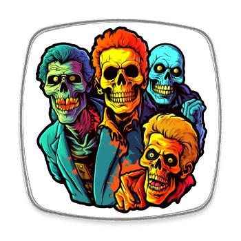 Halloween Funny Zombie Apocalypse - Viereckiger Kühlschrankmagnet - Weiß - Vorne