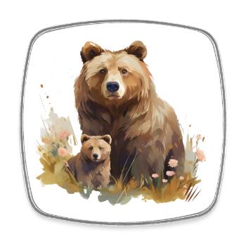 MAMA GRIZZLY - Square fridge magnet - white - Front