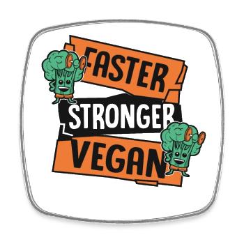 Plus rapide Vegan Vegans Vegan à base de plantes - Magnet carré - blanc - Devant