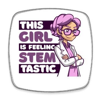 This Girl Is Feeling Stemtastic STEM Scientist - Square fridge magnet - white - Front