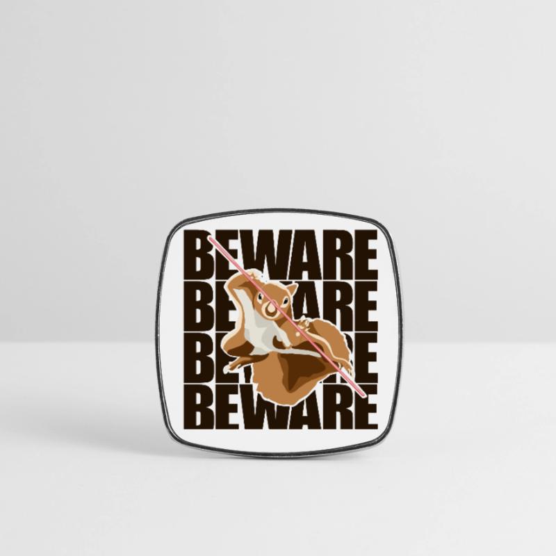 Beware Grey Squirrel Squirrel Fox Squirrel Square fridge magnet
