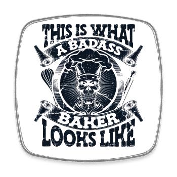 Voici à quoi ressemble un boulanger badass - Magnet carré - blanc - Devant