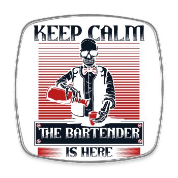Keep Calm The Bartender Is Here Mixologist - Viereckiger Kühlschrankmagnet - Weiß - Vorne