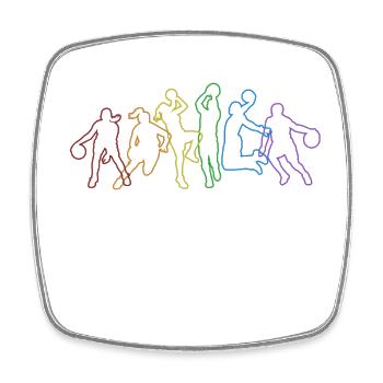 Basketball LGBT Rainbow Basketballer Basketball - Viereckiger Kühlschrankmagnet - Weiß - Vorne