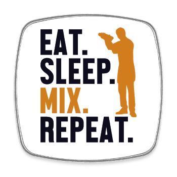 Eat Sleep Mix Repeat Bartender Mixologist Barmann - Viereckiger Kühlschrankmagnet - Weiß - Vorne