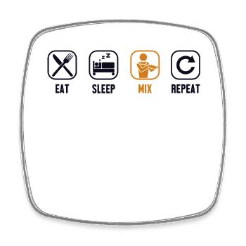 Eat Sleep Mix Repeat Barmann Bartender Mixologist - Viereckiger Kühlschrankmagnet - Weiß - Vorne