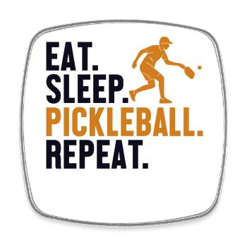 Eat Sleep Pickleball Repeat Pickleballfan - Square fridge magnet - white - Front