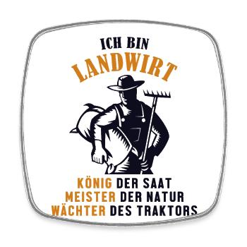 Landwirt König Meister Wächter Landwirtschaft - Viereckiger Kühlschrankmagnet - Weiß - Vorne