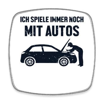 Spiele mit Autos Automechaniker Mechatroniker Kfz - Viereckiger Kühlschrankmagnet - Weiß - Vorne