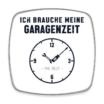 Meine Garagenzeit Mechatroniker Autoschrauber Kfz - Viereckiger Kühlschrankmagnet - Weiß - Vorne