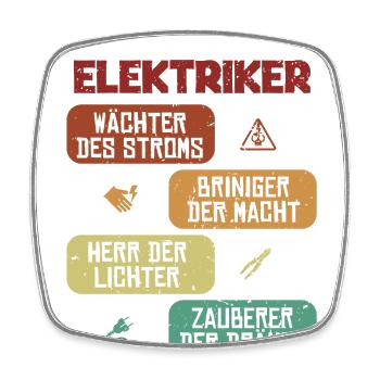 Wächter Bringer Herr Zauberer Elektrotechniker - Viereckiger Kühlschrankmagnet - Weiß - Vorne