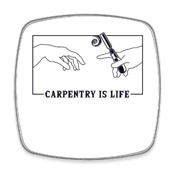 Michelangelo Creation of Adam Carpenter Schreiner - Square fridge magnet - white - Front